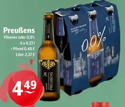 Getränke Hoffmann Preußens Pilsener oder 0,0% Angebot