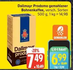 Edeka Dallmayr Prodomo gemahlener Bohnenkaffee Angebot