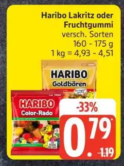 Edeka Haribo Lakritz oder Fruchtgummi Angebot