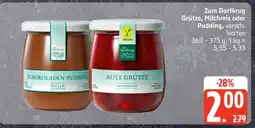 Edeka Zum Dorfkrug Grütze, Milchreis oder Pudding Angebot