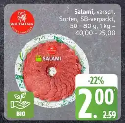 Edeka Salami, versch. Sorten, SB-verpackt Angebot