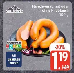 Edeka Fleischwurst, mit oder ohne Knoblauch Angebot