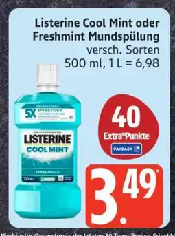 Edeka Listerine Cool Mint oder Freshmint Mundspülung Angebot