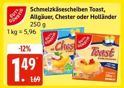 Edeka Schmelzkäsescheiben Toast, Allgäuer, Chester oder Holländer Angebot