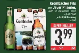 Edeka Krombacher Pils oder Jever Pilsener Angebot