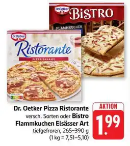 Edeka Dr. Oetker Pizza Ristorante oder Bistro Flammkuchen Elsässer Art Angebot