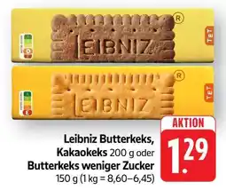 Edeka Leibniz Butterkeks, Kakaokeks oder Butterkeks weniger Zucker Angebot