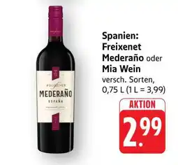 Edeka Freixenet Mederaño oder Mia Wein Angebot