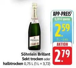 Edeka Söhnlein Brillant Sekt trocken oder halbtrocken Angebot
