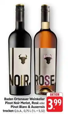Edeka Baden Ortenauer Weinkeller Pinot Noir Merlot, Rosé oder Pinot Blanc & Auxerrois Angebot