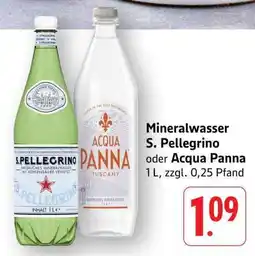 Edeka Mineralwasser S. Pellegrino oder Acqua Panna Angebot