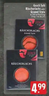 Edeka Gosch Sylt Räucherlachs oder Graved Style Angebot