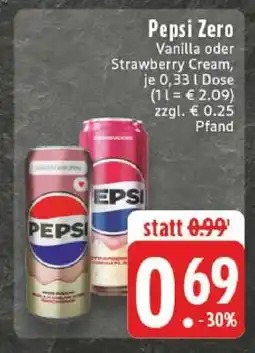 Edeka Pepsi Zero Vanilla oder Strawberry Cream Angebot