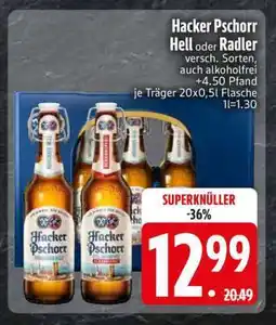 Edeka Hacker Pschorr Hell oder Radler Angebot