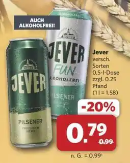 Combi Jever versch. Sorten 0,5-l-Dose zzgl. 0.25 Pfand (1 l = 1.58) Angebot
