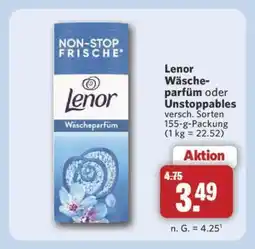 Combi Lenor Wäscheparfüm oder Unstoppables Angebot