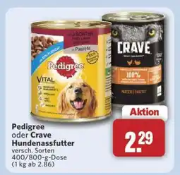 Combi Pedigree oder Crave Hundenassfutter Angebot