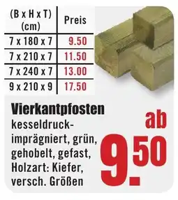 B1 Discount Baumarkt Vierkantpfosten Angebot
