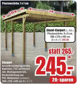 B1 Discount Baumarkt Carport Angebot