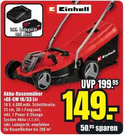 B1 Discount Baumarkt Einhell Akku-Rasenmäher >>GE-CM 18/33 Li<< Angebot