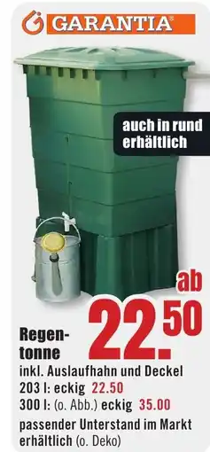 B1 Discount Baumarkt GARANTIA Regentonne Angebot