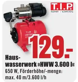 B1 Discount Baumarkt T.I.P Hauswasserwerk >>HWW 3.600 I<< Angebot