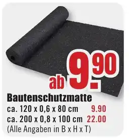 B1 Discount Baumarkt Bautenschutzmatte Angebot