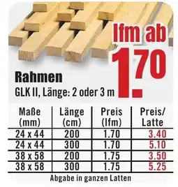B1 Discount Baumarkt Rahmen Angebot