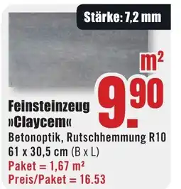 B1 Discount Baumarkt Feinsteinzeug >>Claycem<< Angebot
