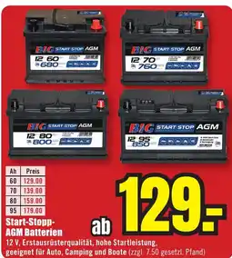 B1 Discount Baumarkt BIG Start-Stopp- AGM Batterien Angebot