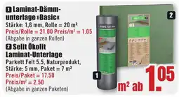 B1 Discount Baumarkt Laminat-Dämmunterlage >>Basic<< Angebot