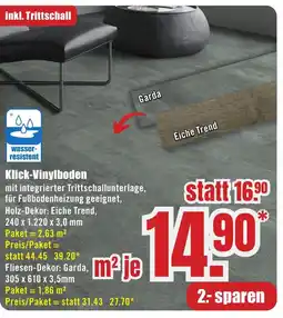 B1 Discount Baumarkt Klick-Vinylboden Angebot