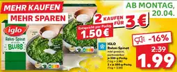 Kaufland IGLO Rahm-Spinat Angebot