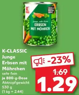 Kaufland K-CLASSIC Junge Erbsen mit Möhrchen Angebot