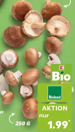 Kaufland Bioland dtsch. Shitake-Pilze, Kräuterseitlinge oder Champignons, braun Angebot