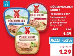 Kaufland RÜGENWALDER MÜHLE Teewurst oder Leberwurst Angebot