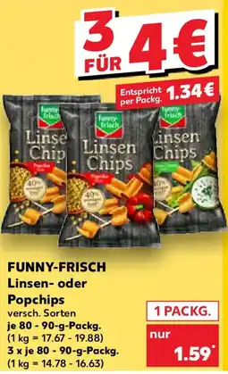 Kaufland FUNNY-FRISCH Linsen- oder Popchips Angebot