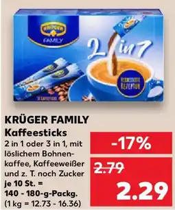 Kaufland KRÜGER FAMILY Kaffeesticks Angebot