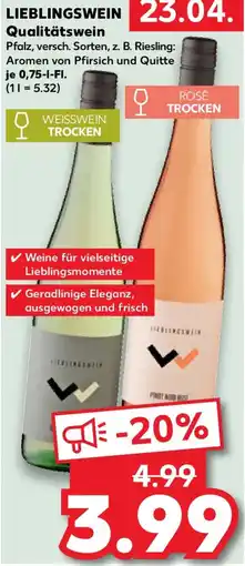 Kaufland LIEBLINGSWEIN Qualitätswein Angebot