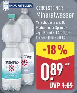 Aldi Nord GEROLSTEINER Mineralwasser Angebot