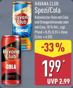 Aldi Nord HAVANA CLUB Spezi/Cola Angebot
