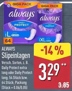 Aldi Nord ALWAYS Slipeinlagen Angebot