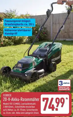 Aldi Nord FERREX 20-V-Akku-Rasenmäher Angebot