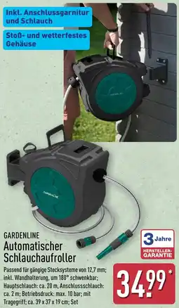 Aldi Nord GARDENLINE Automatischer Schlauchaufroller Angebot