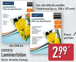 Aldi Nord EXPERTIZ Laminierfolien Angebot