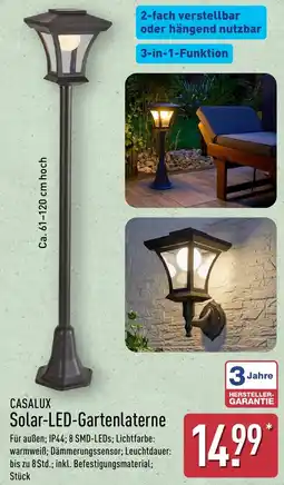 Aldi Nord CASALUX Solar-LED-Gartenlaterne Angebot