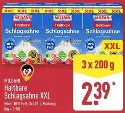 Aldi Nord MILSANI Haltbare Schlagsahne XXL Angebot