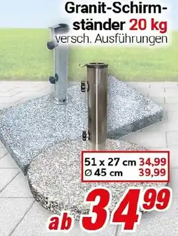 CENTERSHOP Granit-Schirmständer Angebot