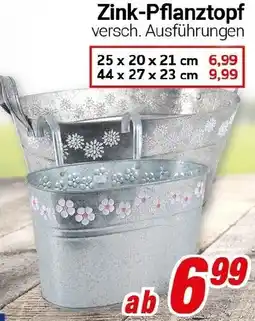 CENTERSHOP Zink-Pflanztopf Angebot