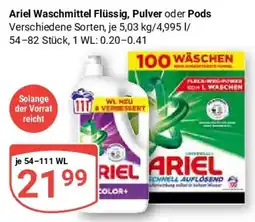 Globus Ariel Waschmittel Flüssig, Pulver oder Pods Angebot